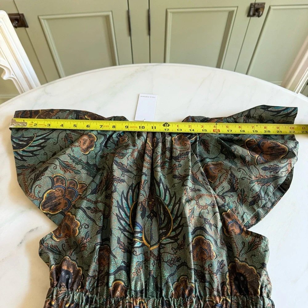 Ulla Johnson Delmara Pleated Batik Poplin Midi Dress Sz 2 - Picture 8 of 11